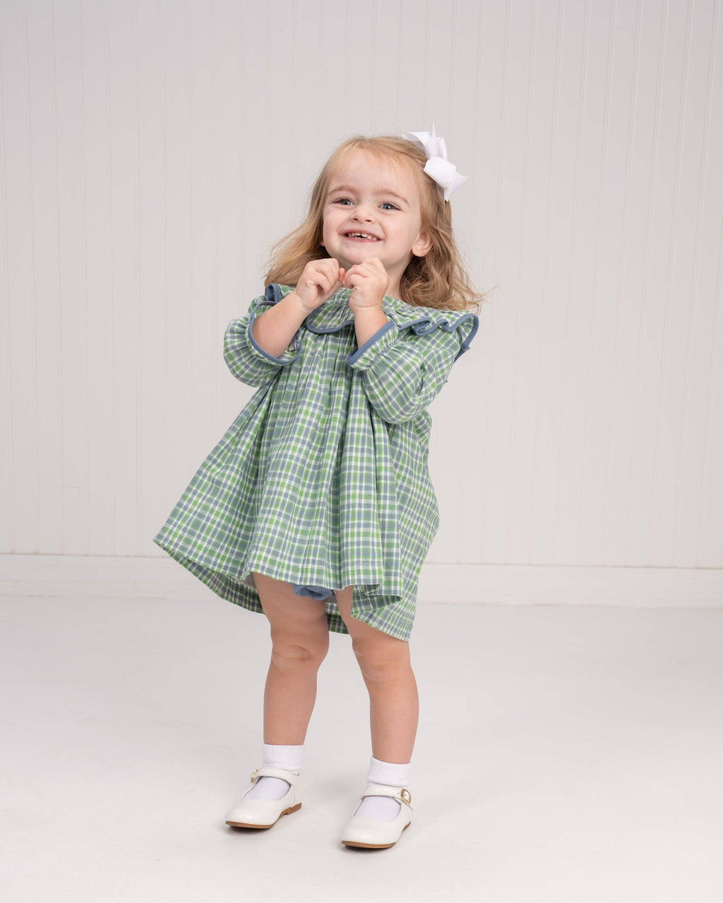 Layla Bluegrass Plaid Bloomer Set