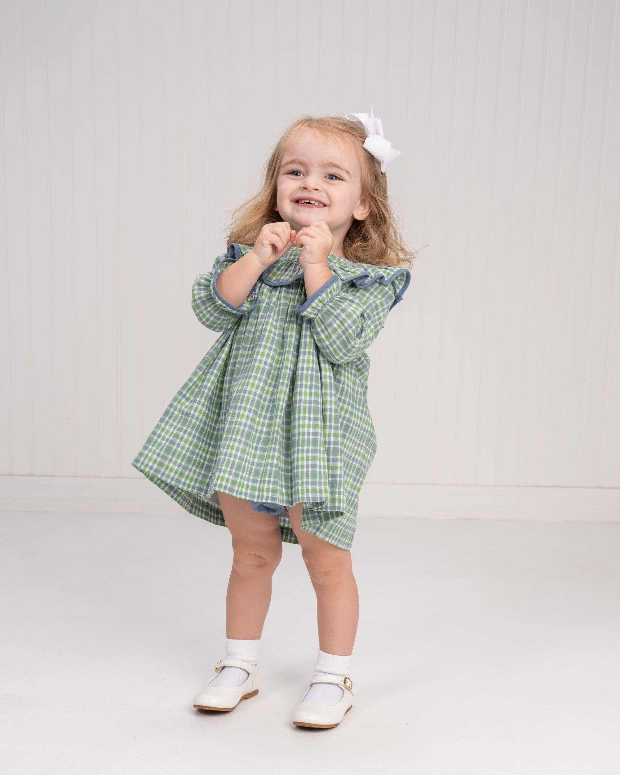Layla Bluegrass Plaid Bloomer Set