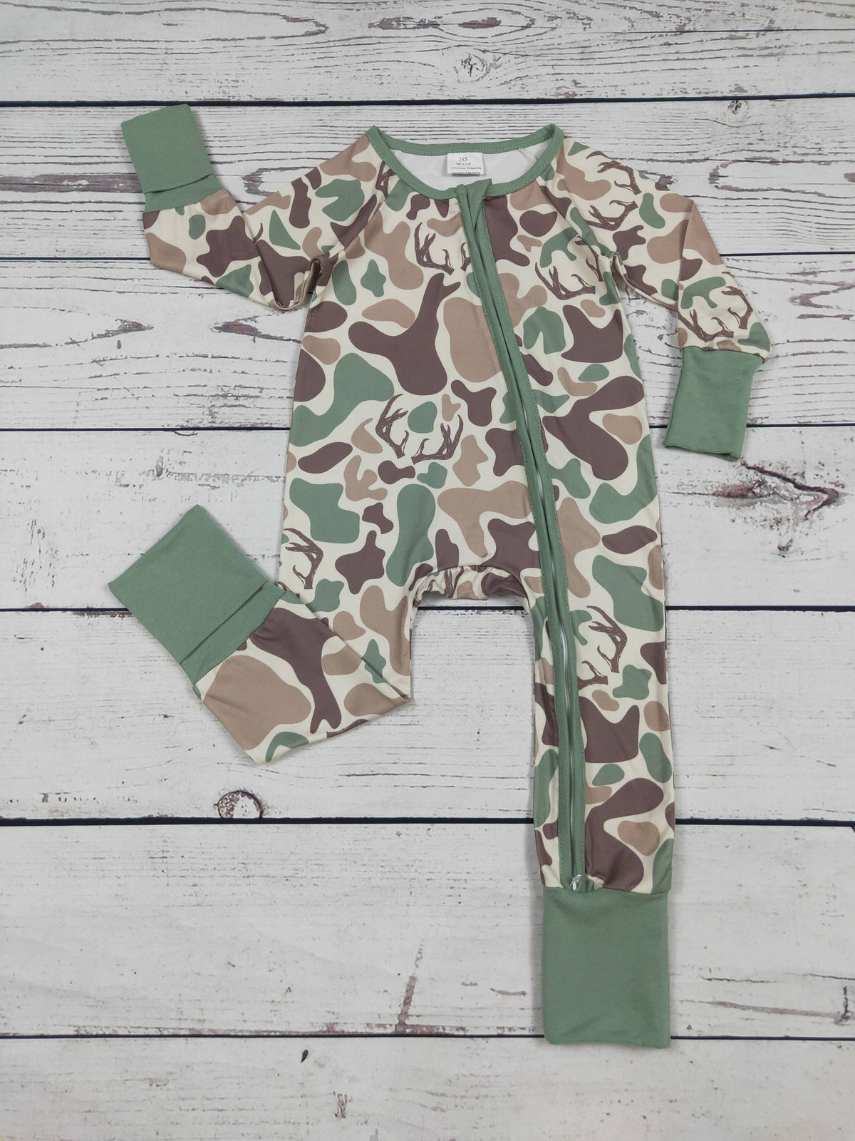 Deer Hunting Camouflage Printed Baby Boy Sleeper