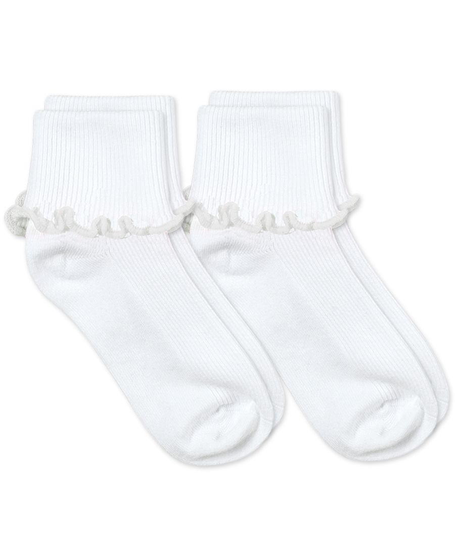 2221 Ripple Edge Turn Cuff Socks -2 pack