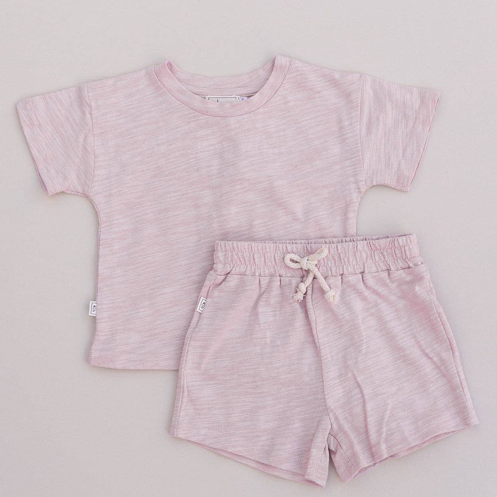 Organic Cotton T-Shirt & Short Set: Pink