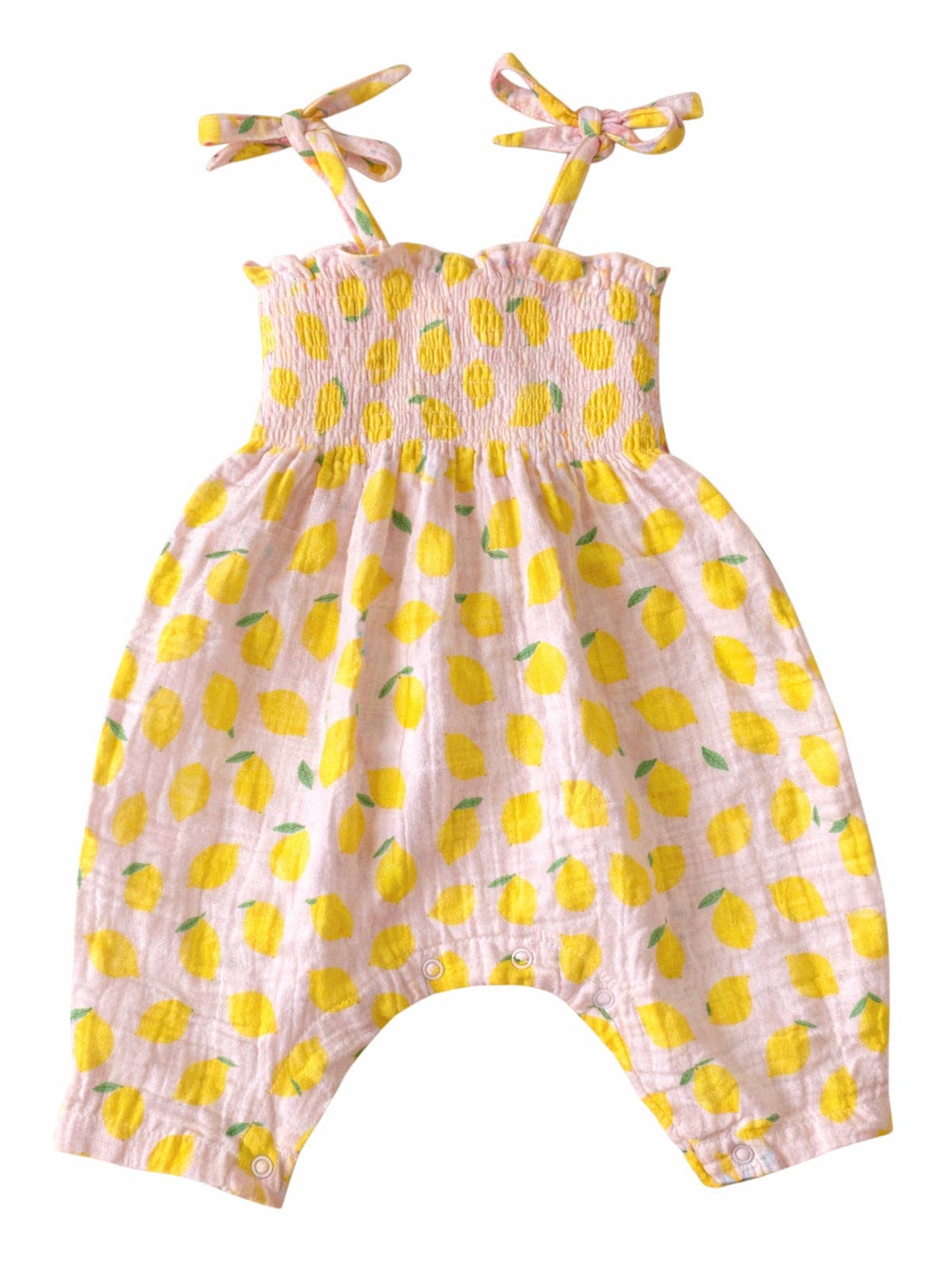 Lemon Sorbet Muslin Smocked Jumpsuit