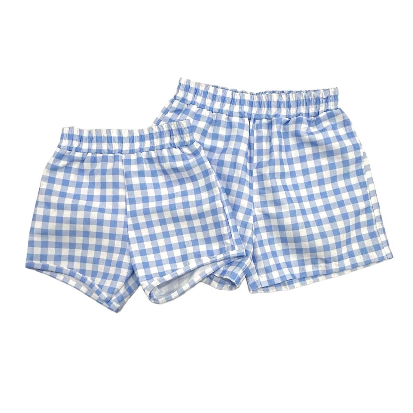 Blue Gingham Boys Summer Swim Shorts