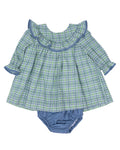 Layla Bluegrass Plaid Bloomer Set