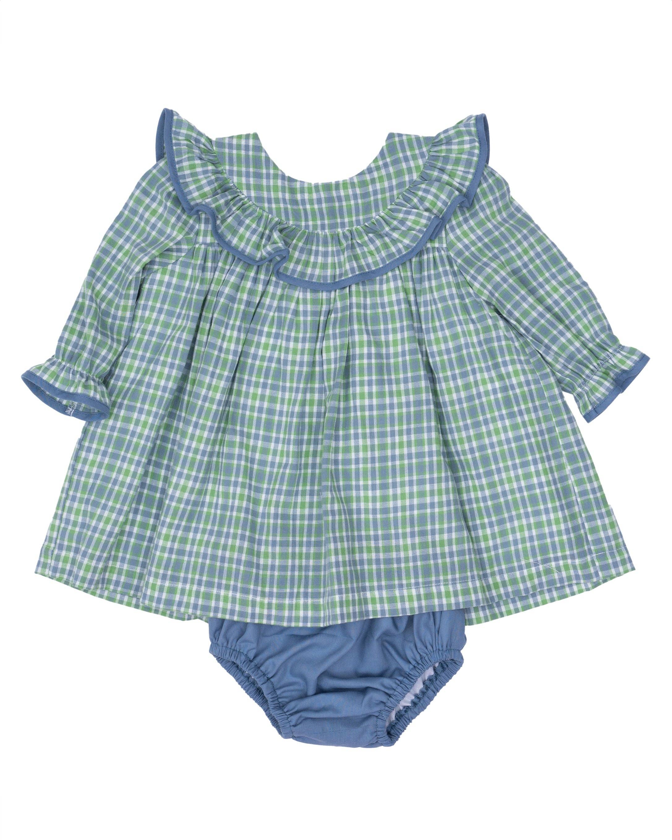 Layla Bluegrass Plaid Bloomer Set