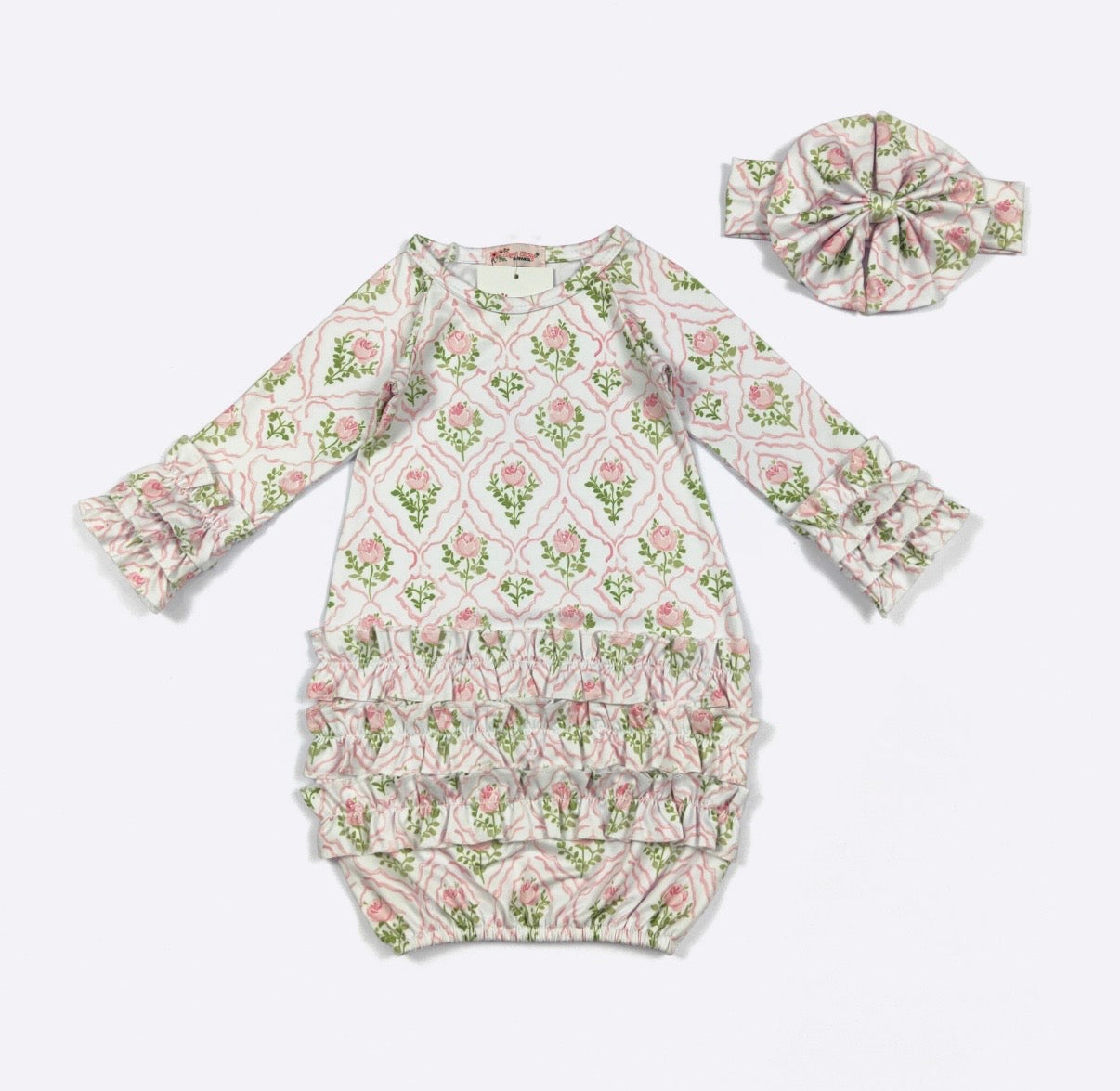 Baby Gown - Rose Frame