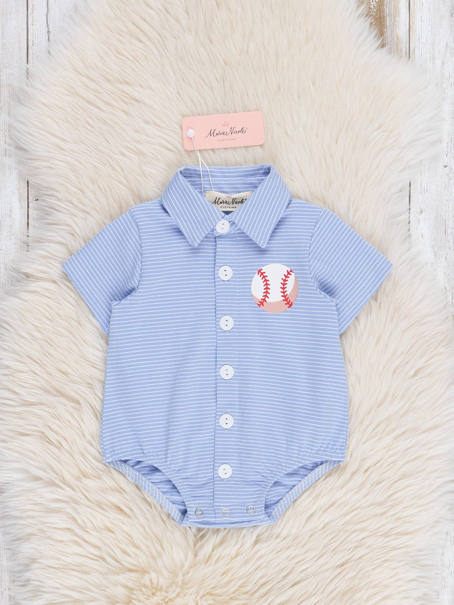 Striped Baseball Cotton Romper