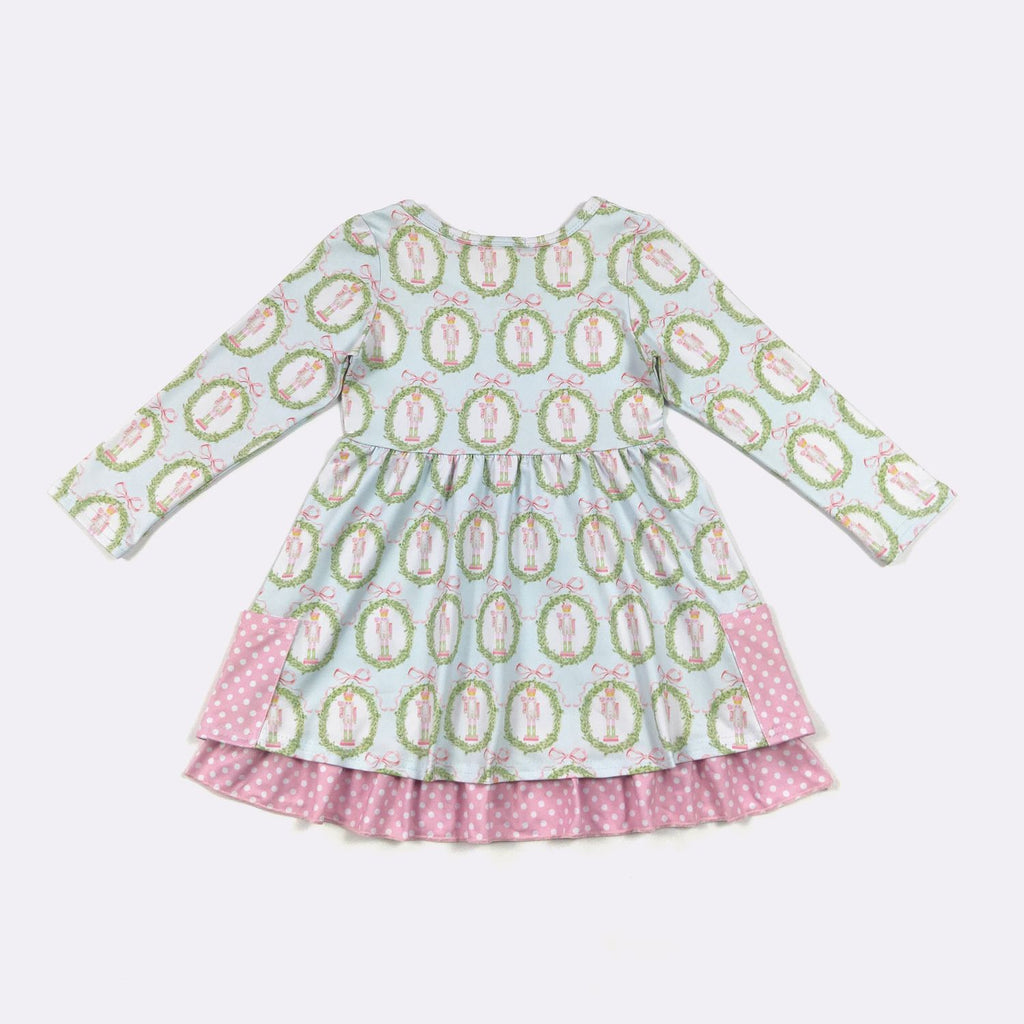 Nutcracker Wreath Girls Dress