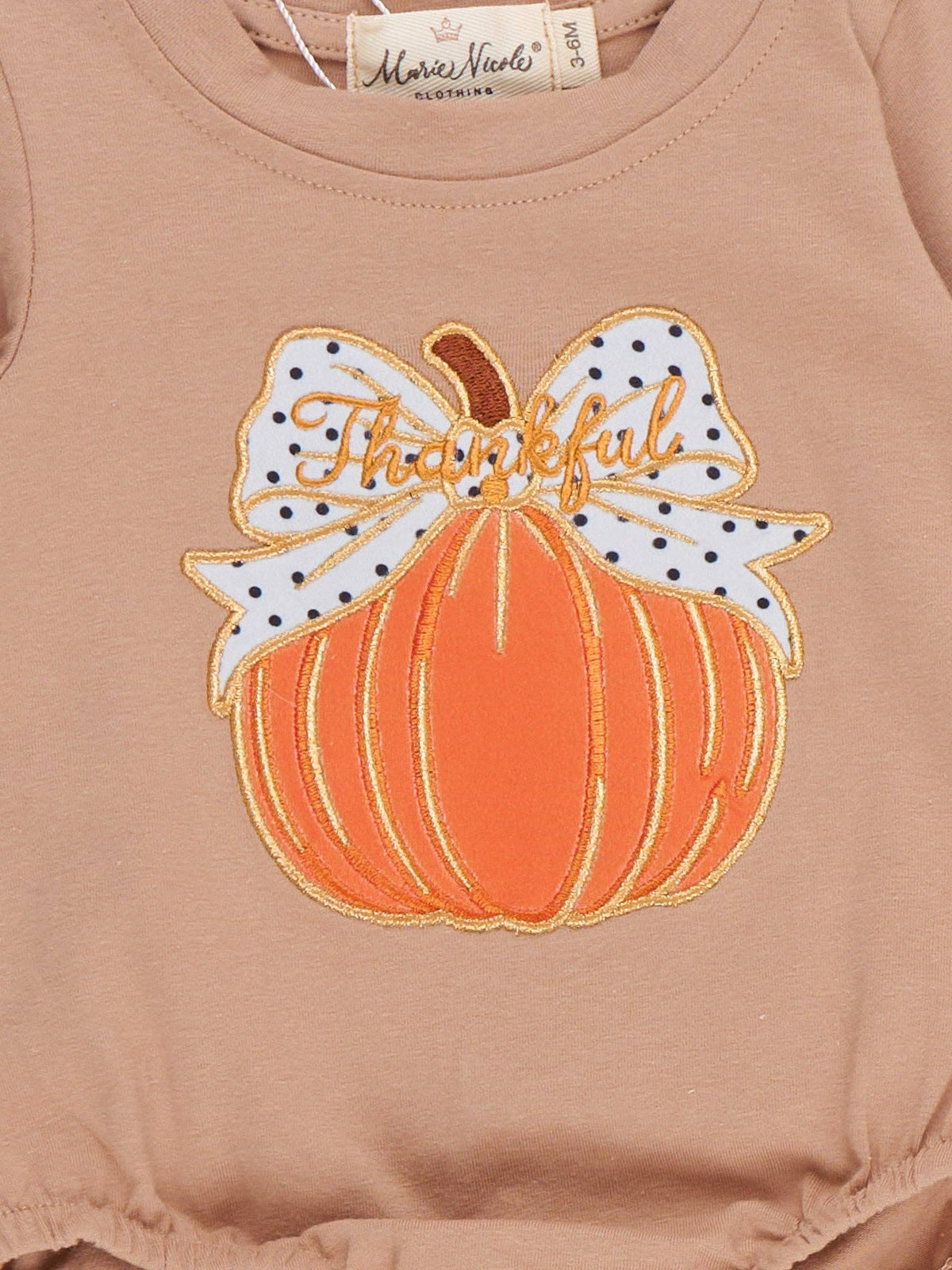 Polka Dots & Pumpkins Embroidered Romper