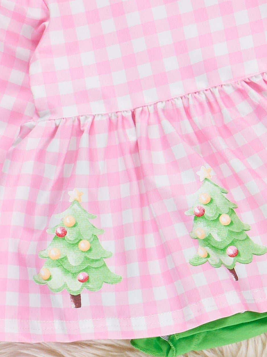 Twinkle Tree Plaid Bubble Romper