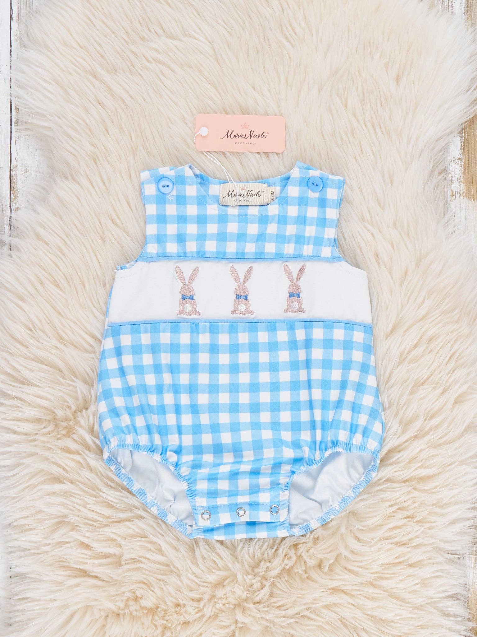 Breezy Bunnies Embroidered Romper