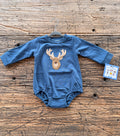 Deer Applique Boys Long Sleeve Bubble