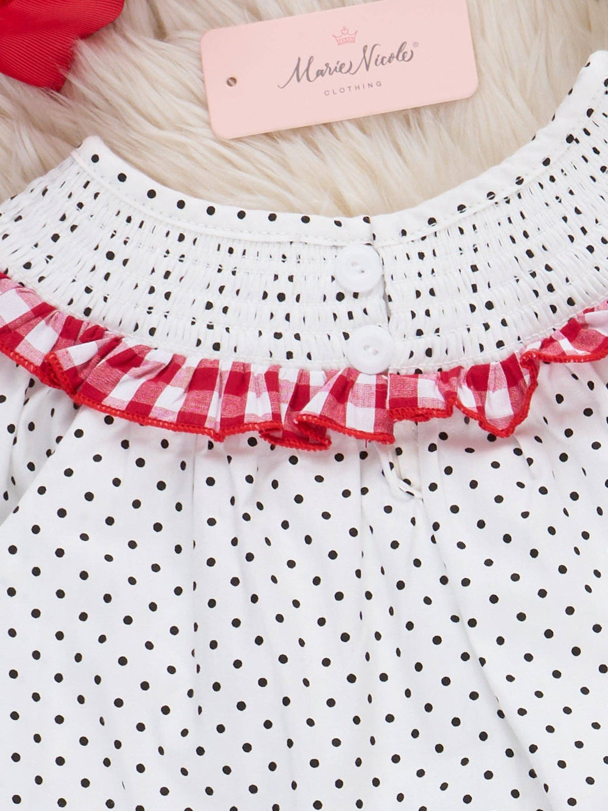 Red & White Santa Smocked Dress