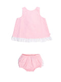 Baby Girls Pink & White Swiss Dot Swing Top & Bloomer Set: Pink