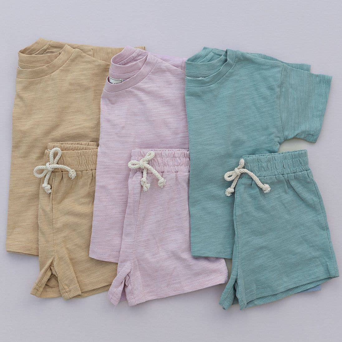 Organic Cotton T-Shirt & Short Set: Pink