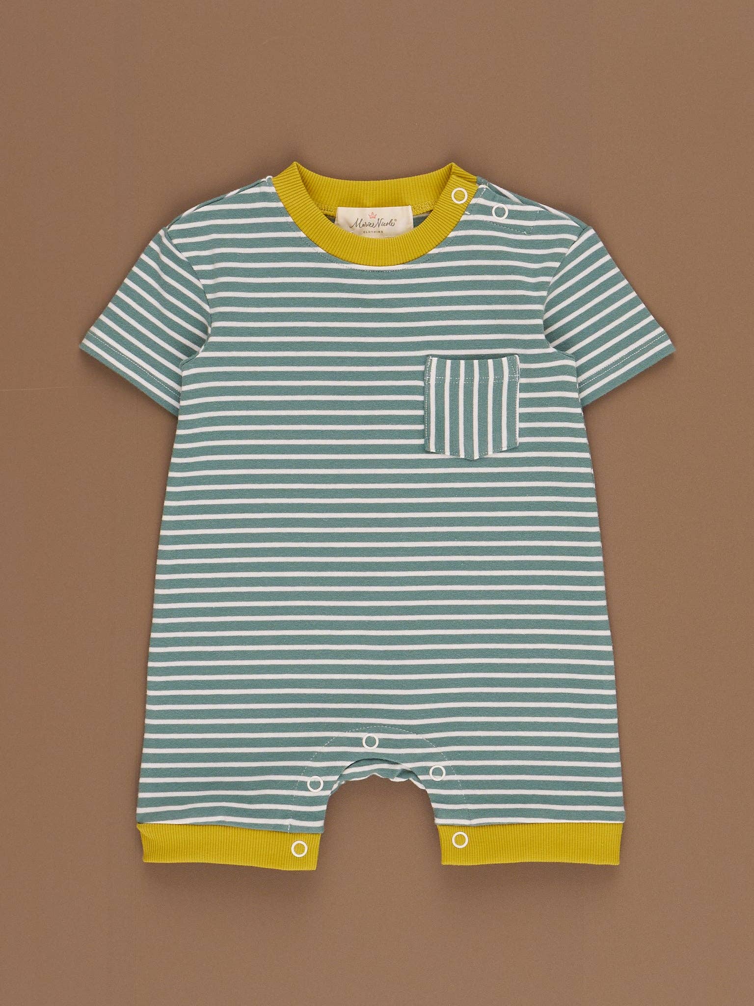 Poppy Sunshine Striped Pocket Romper