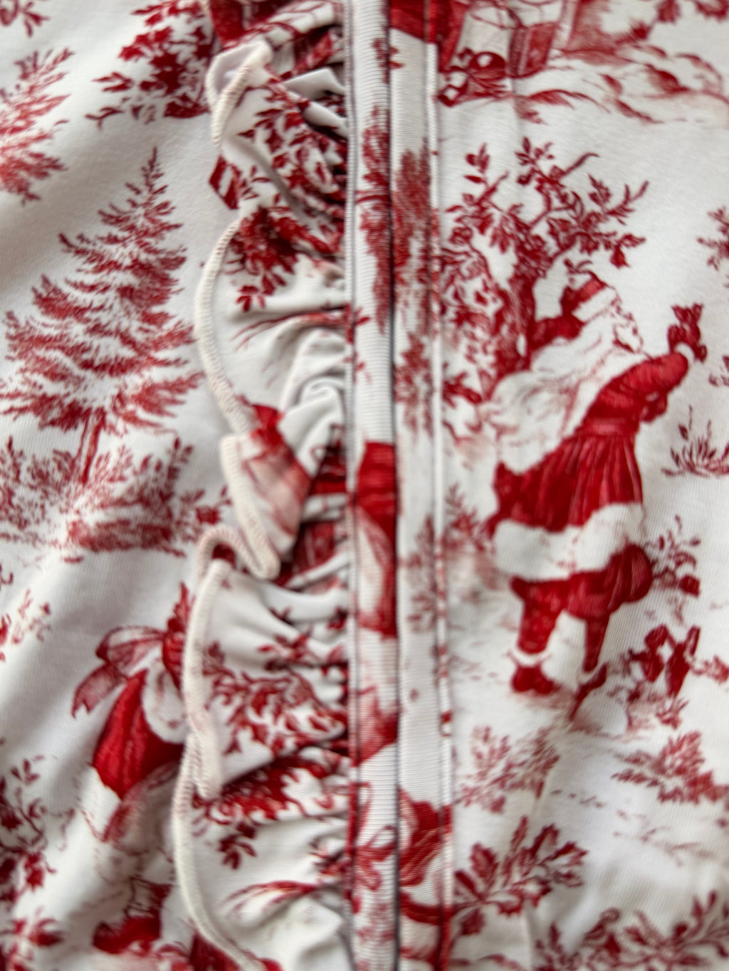 Santa Toile Ruffle Footie