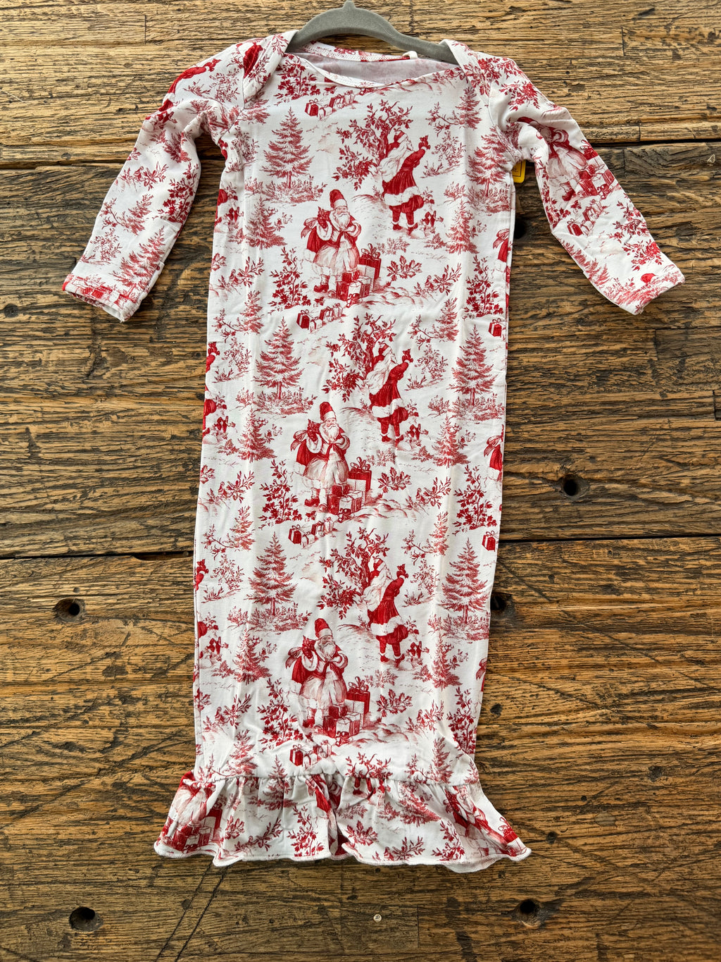 Santa Toile Baby Gown Newborn