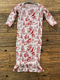 Santa Toile Baby Gown Newborn
