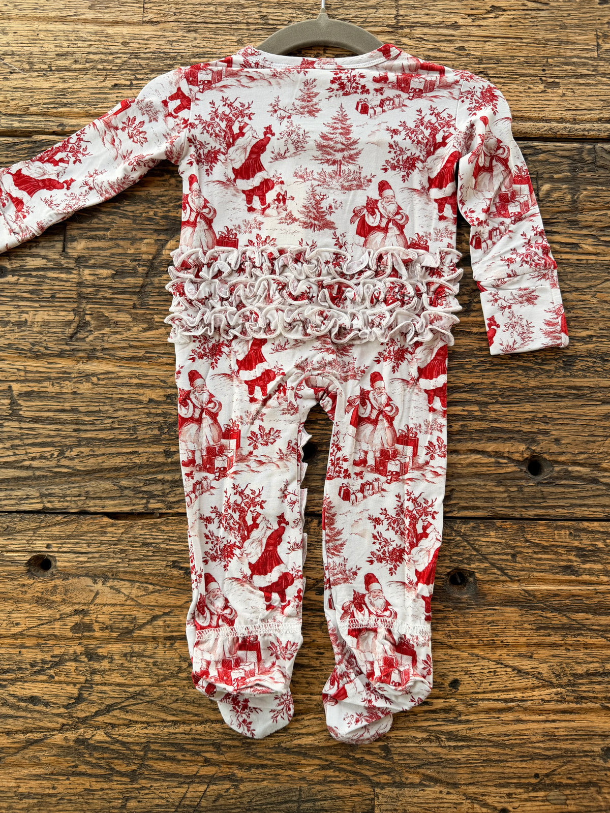 Santa Toile Ruffle Footie