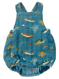 Gone Fishing Muslin Retro Sunsuit