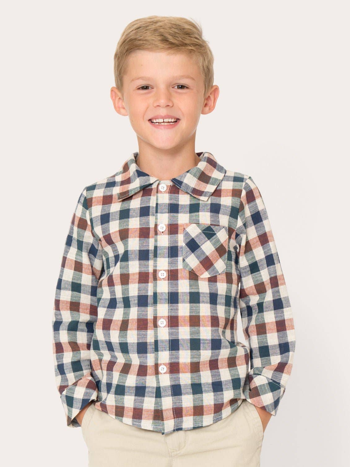 Fall Vintage Plaid Button Up