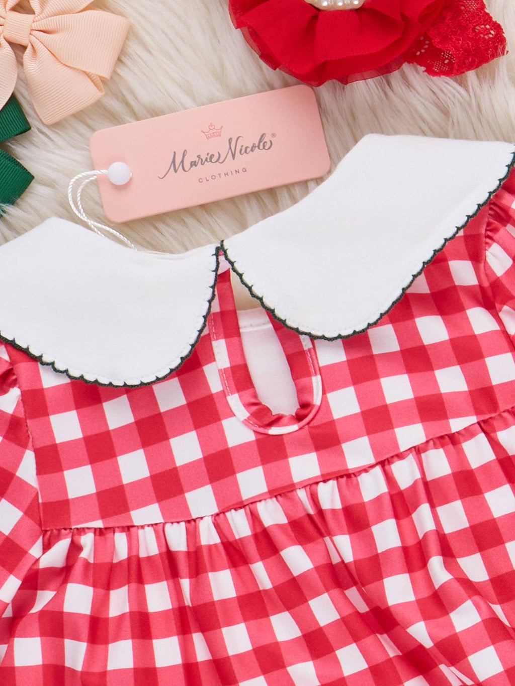 Gingerbread Dance Gingham Bubble Romper