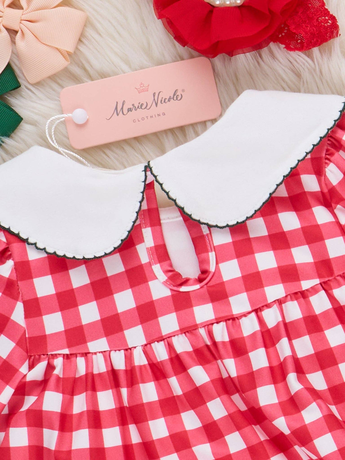 Gingerbread Dance Gingham Bubble Romper