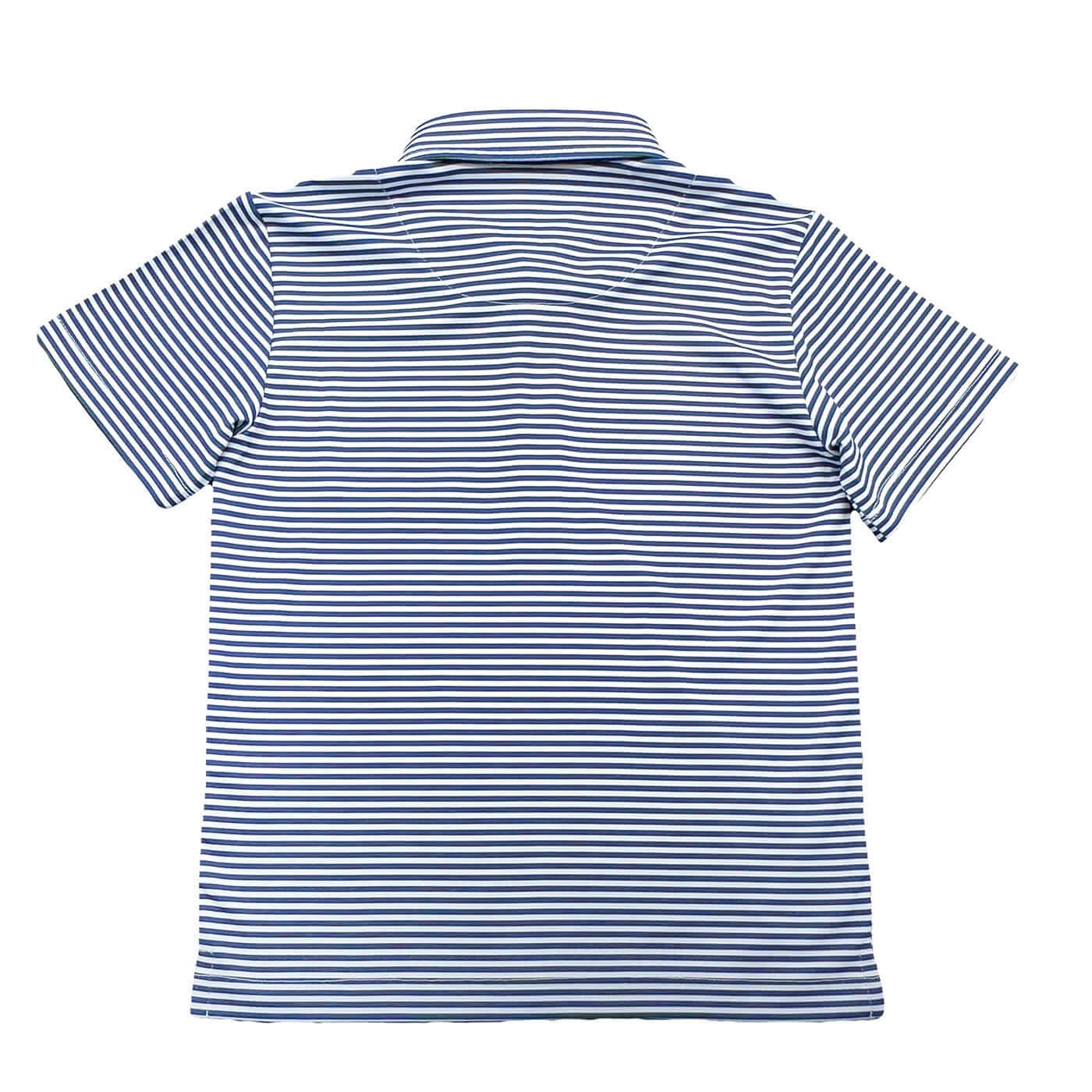 Navy Stripe  Inshore Boys Performance Polo