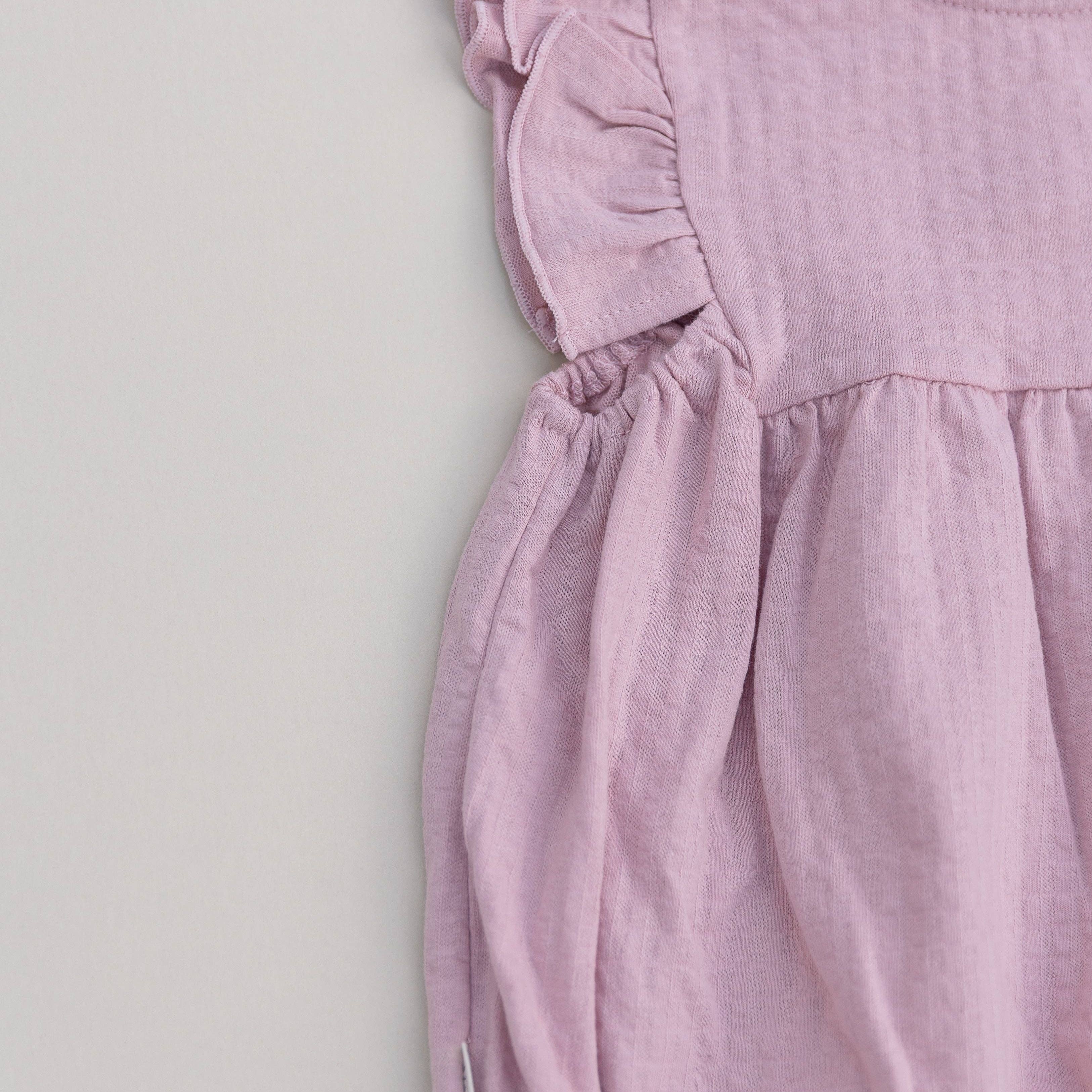 Ruffled Bubble Onesie: Pink