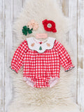 Gingerbread Dance Gingham Bubble Romper