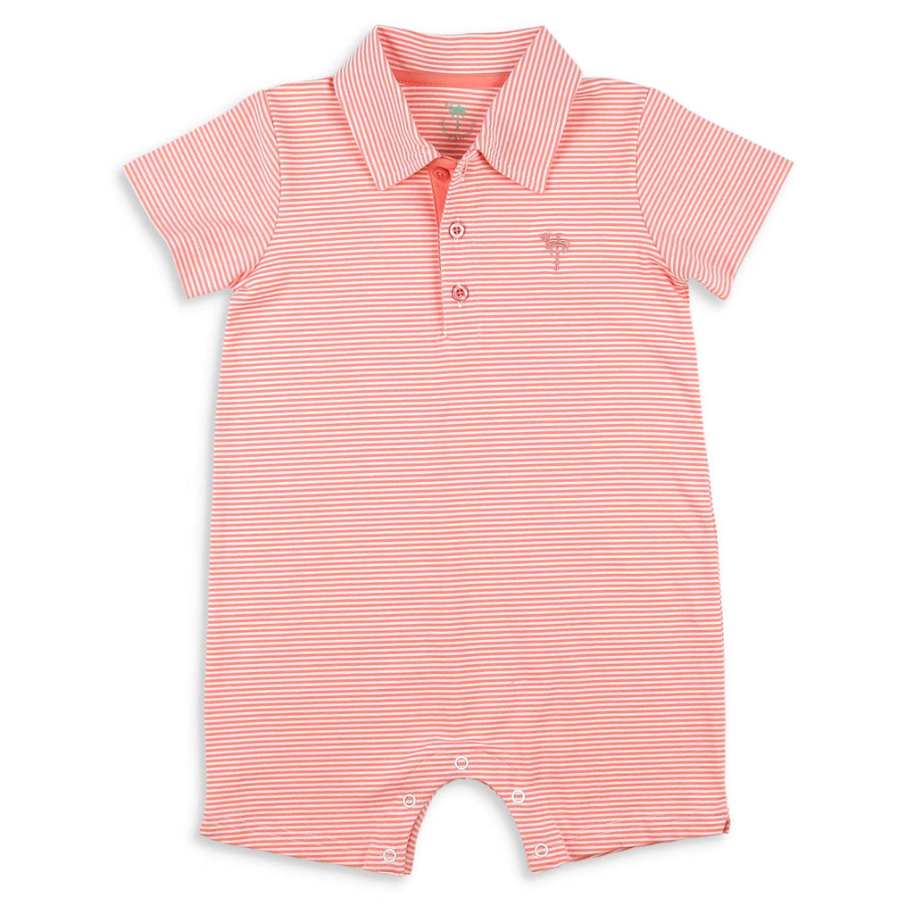 Salmon Stripe Youth Polo