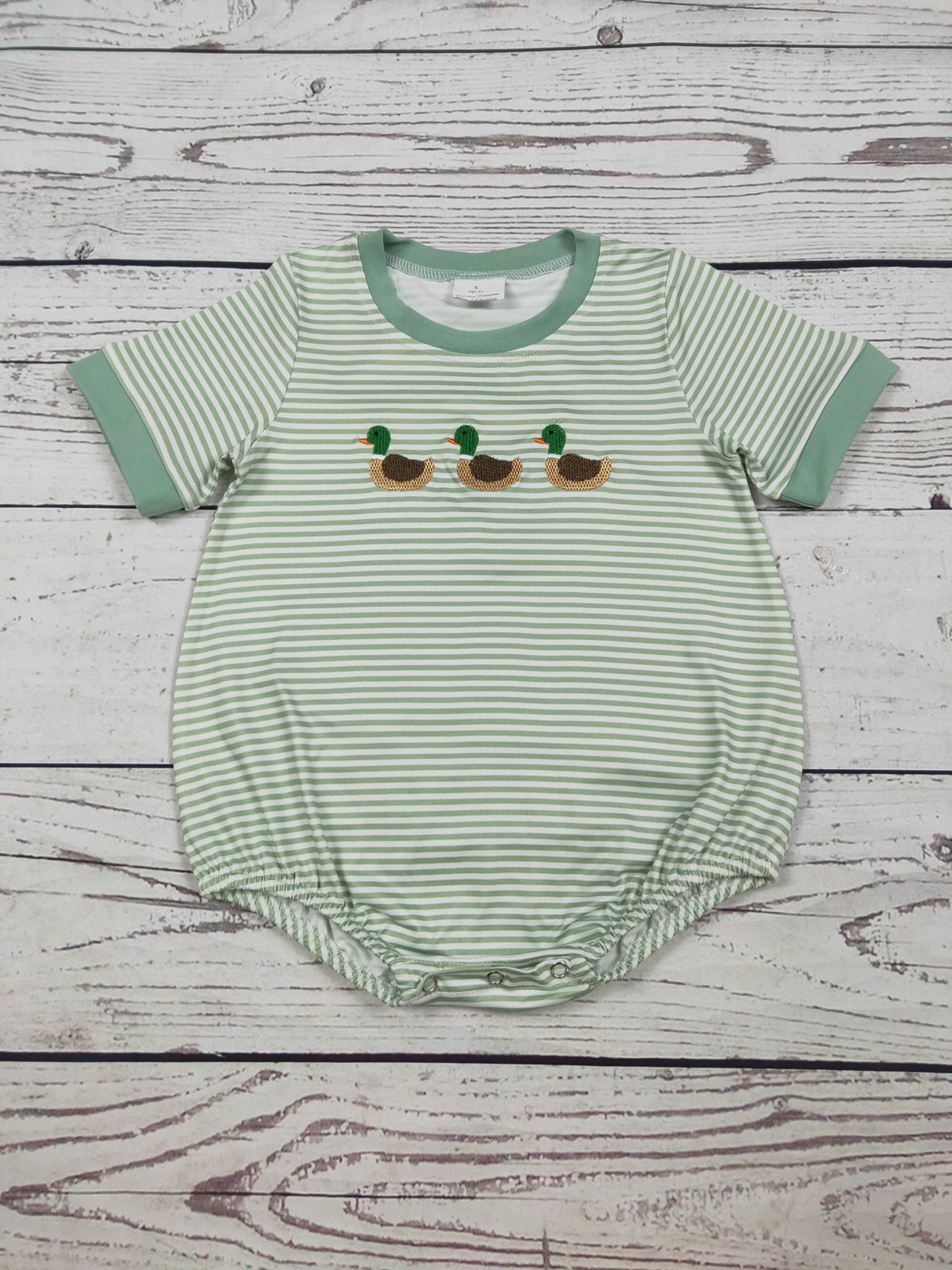 Baby Boy Duck Appliqué Bubble