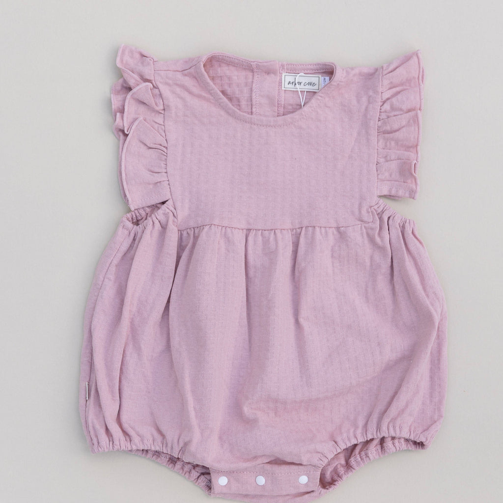 Ruffled Bubble Onesie: Pink